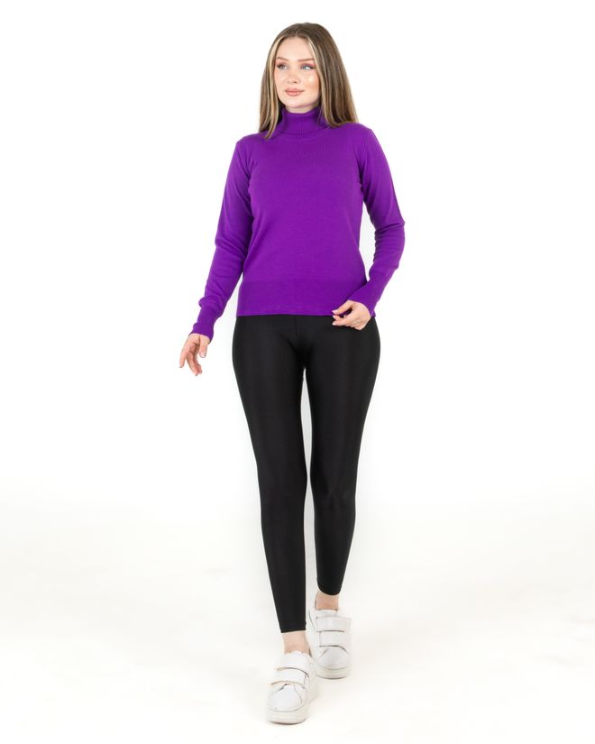 Sortie Collection Jersey Básico Cuello Alto Morado Ropa al por mayor Casual