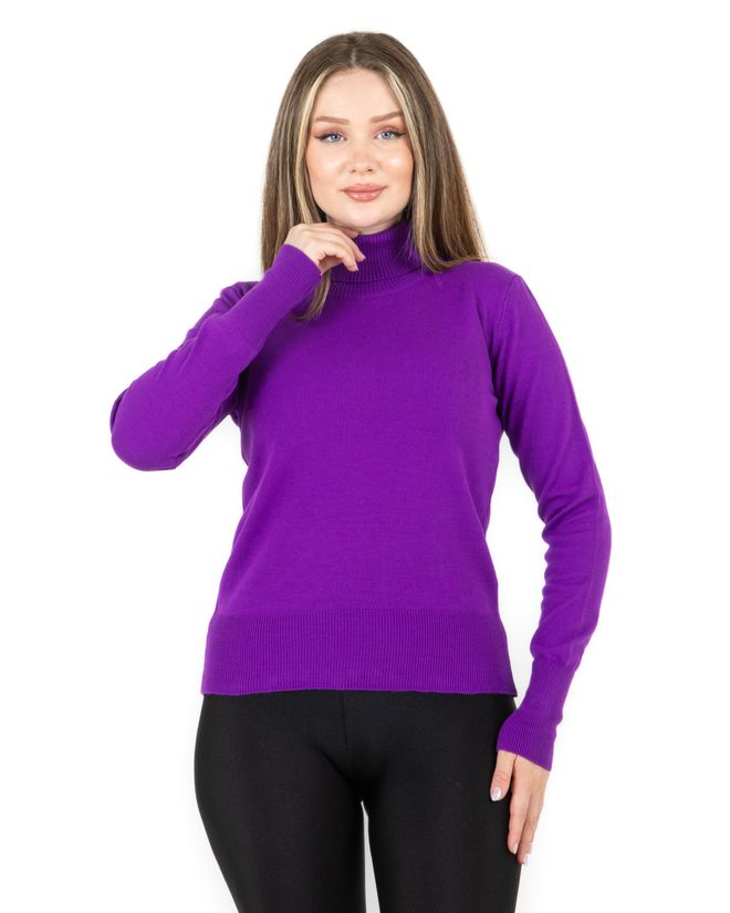 Sortie Collection Turtleneck Basic Sweater Purple Wholesale Clothing Birthday