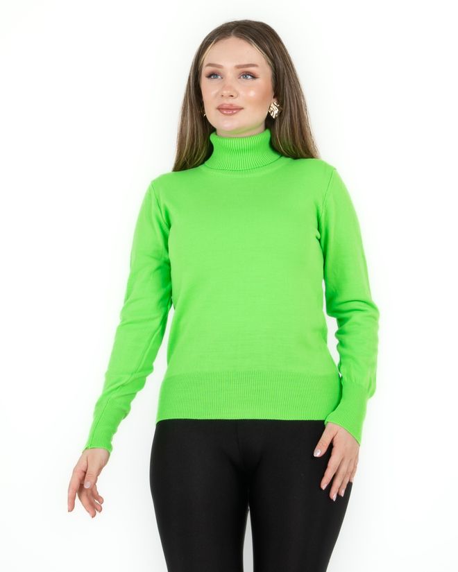 Sortie Collection Turtleneck Basic Sweater Green Wholesale Clothing No Fabric