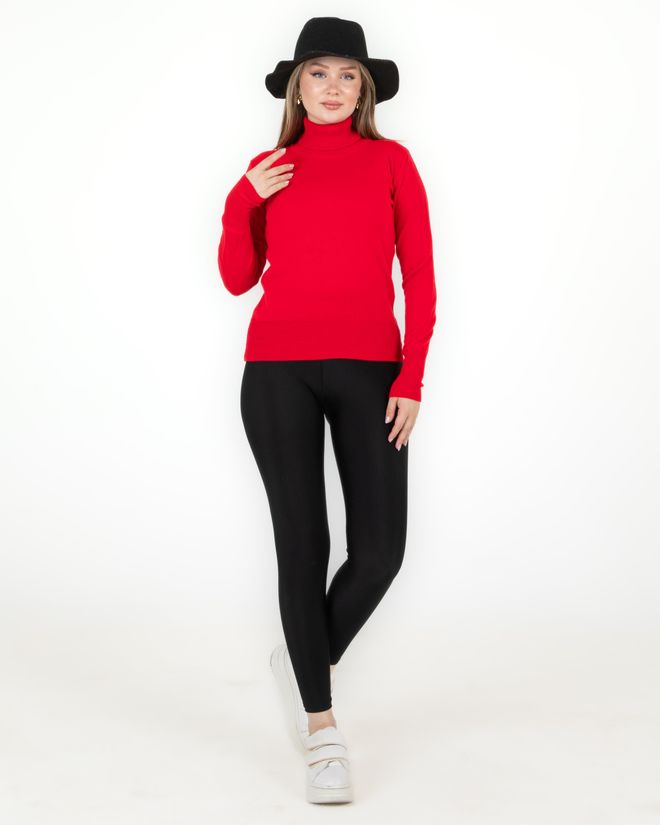 Sortie Collection سترة أساسية ذات ياقة مدورة باللون الأحمر ملابس بالجملة غير رسمي