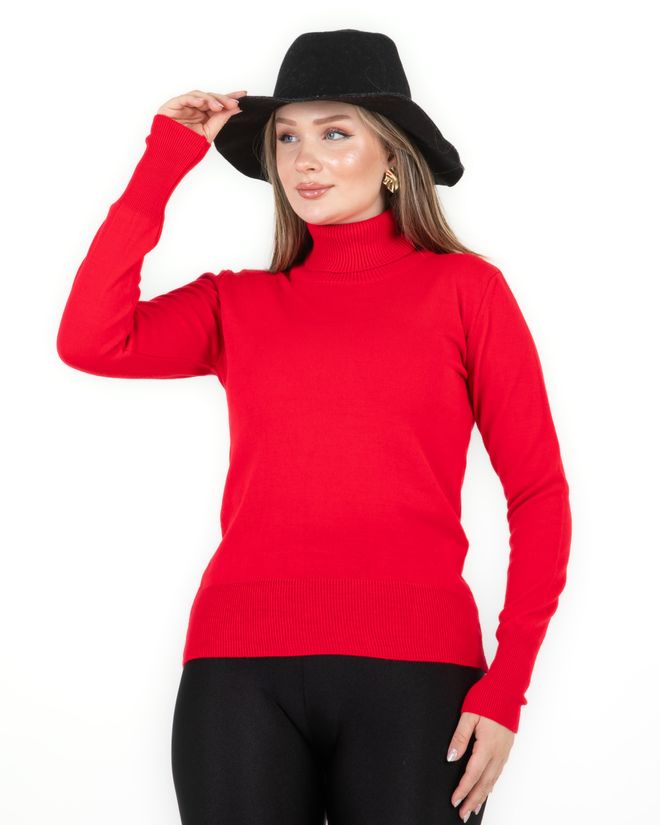 Sortie Collection Osnovni Pulover S Dolčevitom Crveni Veleprodaja odjeće Bez tkanine