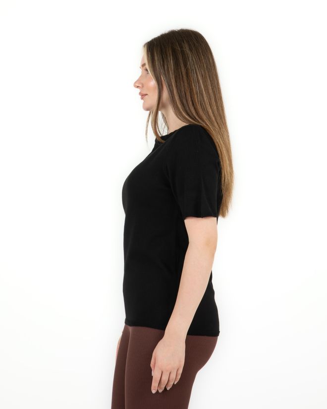 Sortie Collection Short Sleeve Sweater Black Wholesale Clothing Birthday