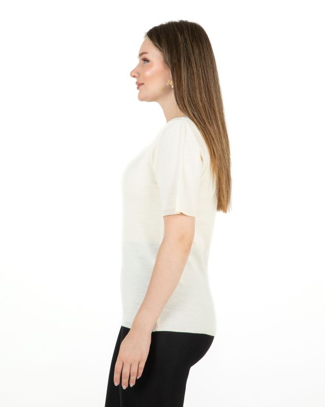 Sortie Collection Short Sleeve Sweater Ecru Wholesale Clothing Fall