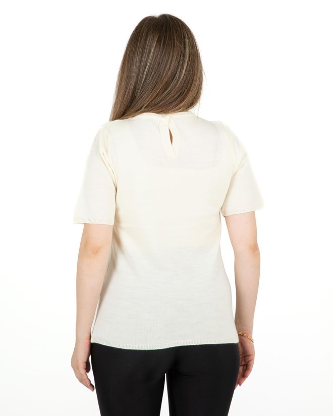 Sortie Collection Short Sleeve Sweater Ecru Wholesale Clothing 4