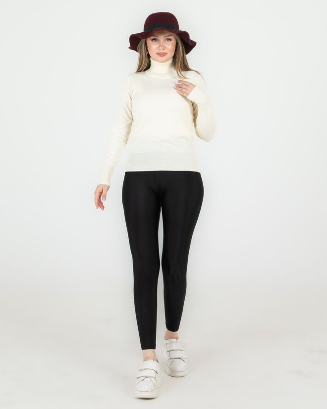 Sortie Collection Turtleneck Basic Sweater Ecru Wholesale Clothing Casual