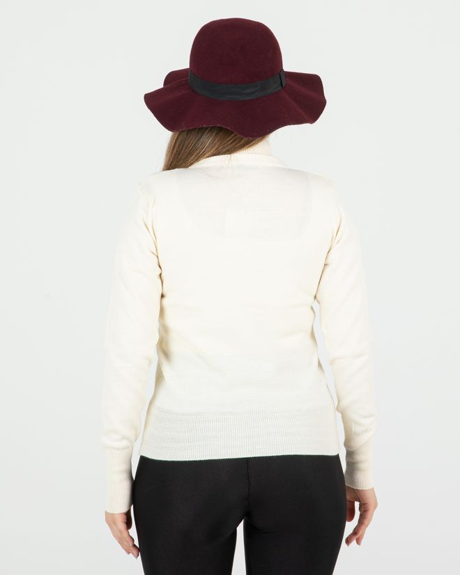 Sortie Collection Maglione Basic A Collo Alto Ecru Abbigliamento all'ingrosso 4