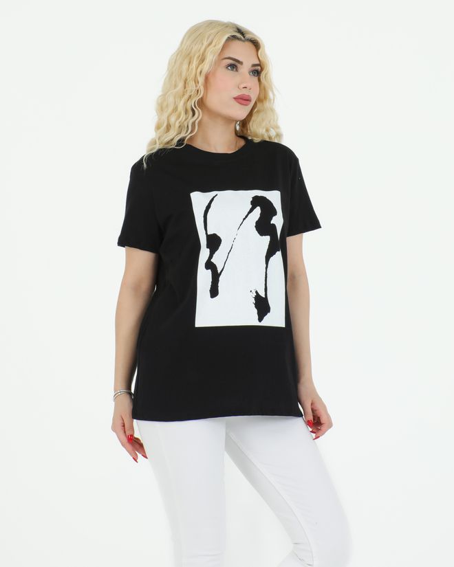 Sortie Collection Graphic Patterned T shirt Black Wholesale Clothing Birthday