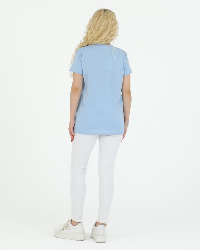 Sortie Collection Flower Printed T shirt Blue Wholesale Clothing 4