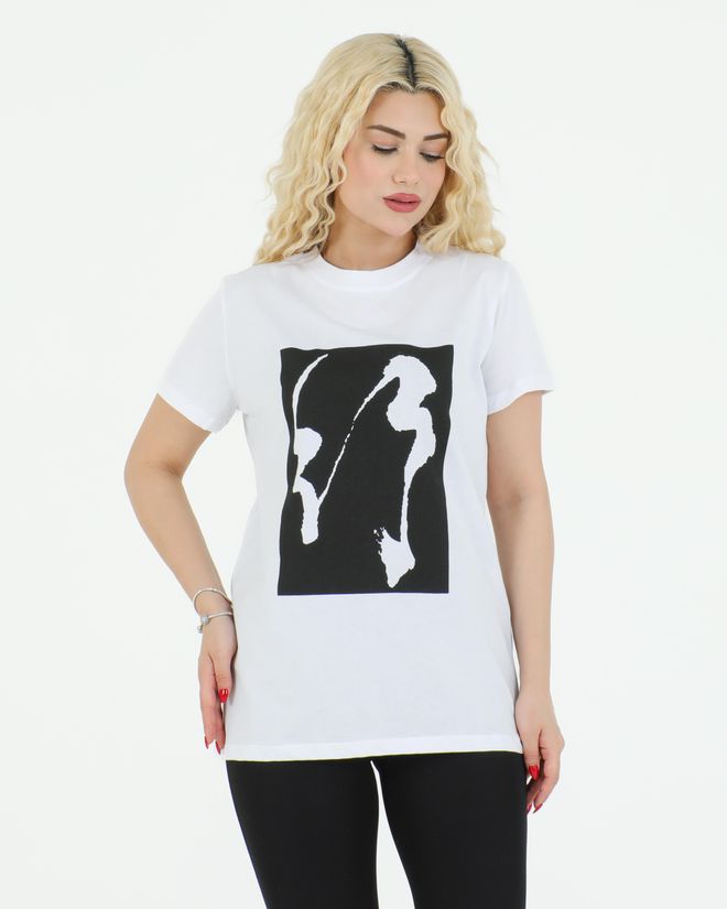 Sortie Collection Graphic Patterned T shirt White Wholesale Clothing Birthday