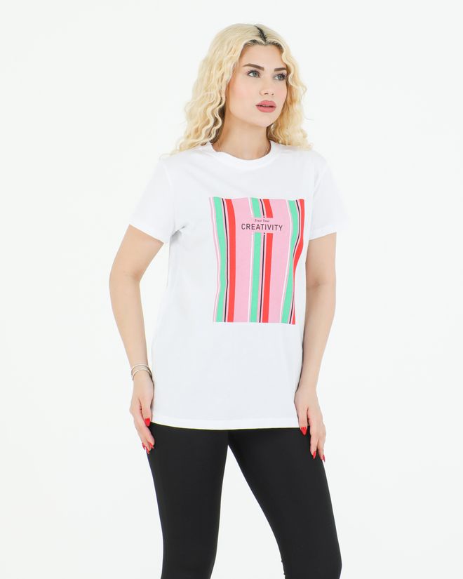 Sortie Collection Цреативити Принтед Тсхирт Вхите Велепродаја одеће Пролеће