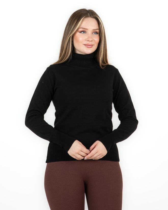 Sortie Collection Podstawowy Sweter Z Golfem W Kolorze Czarnym Hurtowa sprzedaż odzieży Jesień