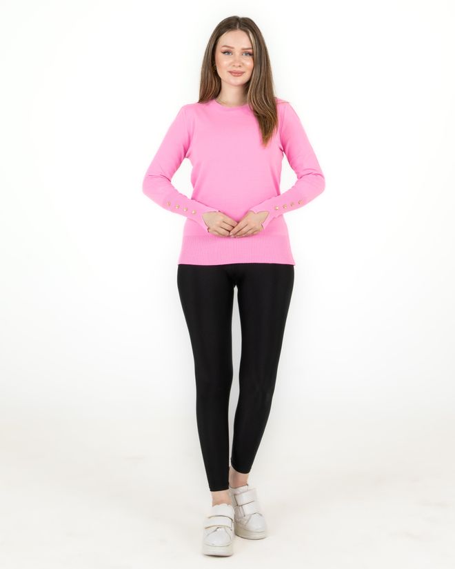 Sortie Collection Crew Neck Plain Sweater Pink Wholesale Clothing No Fabric