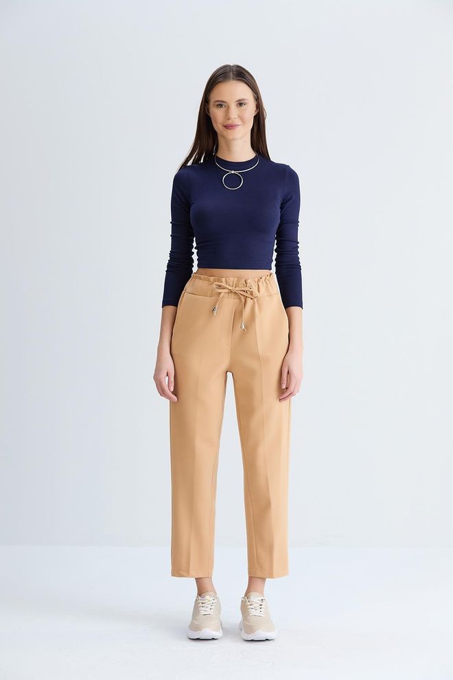 Sortie Collection Pantaloni Bird Eye Cammello Abbigliamento all'ingrosso Formale