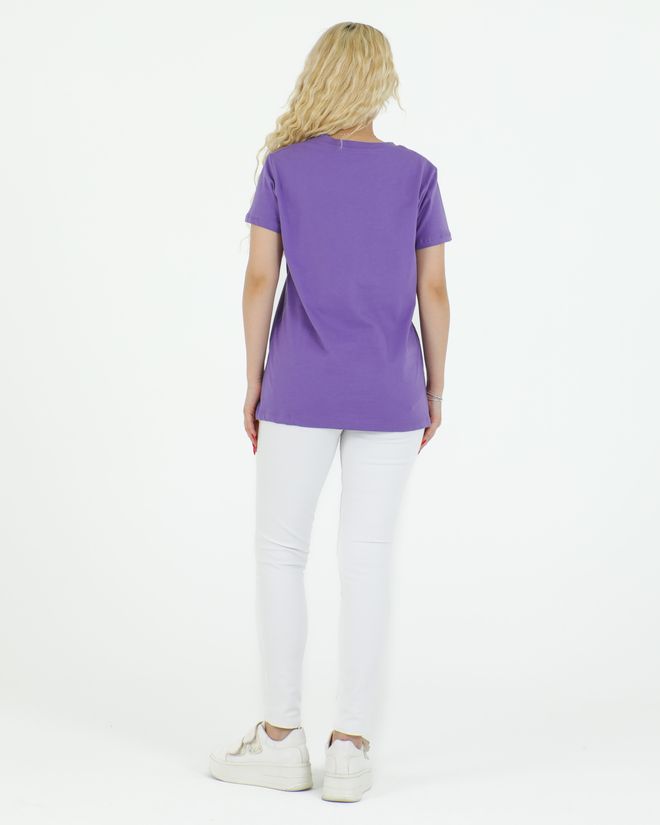 Sortie Collection Creativity Printed T shirt Purple Wholesale Clothing 4