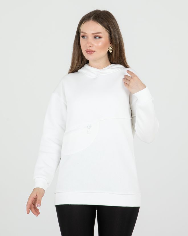 Sortie Collection Pocket Zipper Sweat Ecru Wholesale Clothing Casual