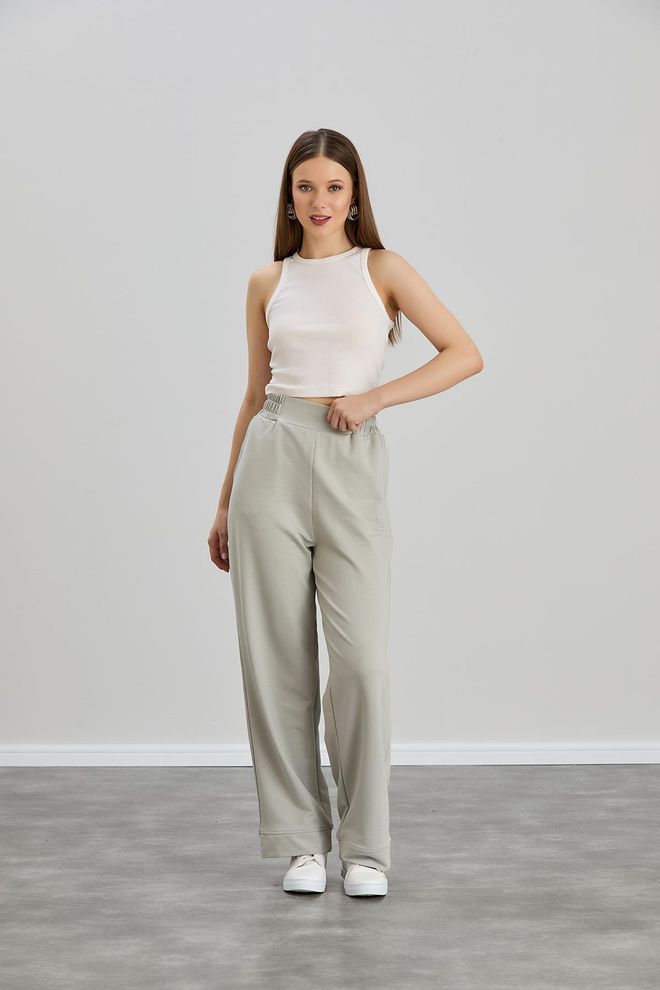 Sortie Collection Jogginghose Mit Weitem Bein Und Zwei Fäden In Ecru Großhandelskleidung 0