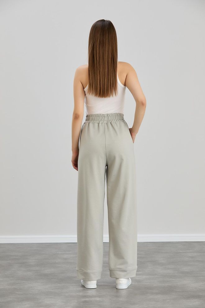 Sortie Collection Wide Leg Double Yarn Sweatpants Ecru Wholesale Clothing 3