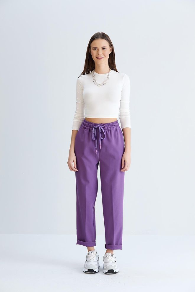 Sortie Collection Pantaloni Modello Neva Viola Abbigliamento all'ingrosso Casuale