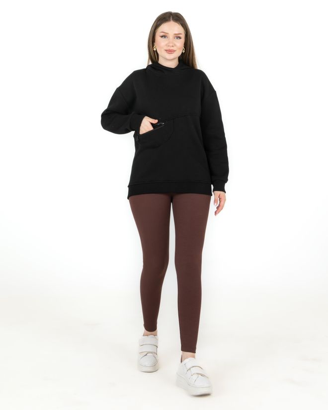 Sortie Collection Pocket Zipper Sweater Black Wholesale Clothing Casual