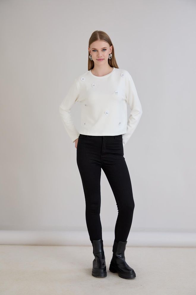 Sortie Collection Blusa Branco Casual Elegante Fofo Roupas por atacado Casual