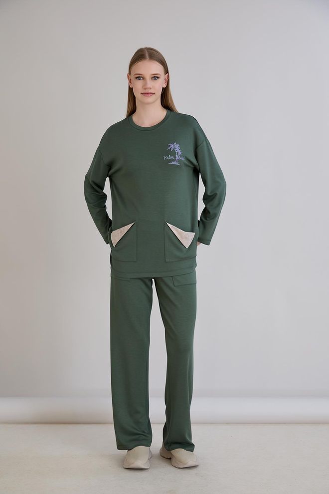 Sortie Collection Verde Casual Sportivo Tuta Abbigliamento all'ingrosso 1