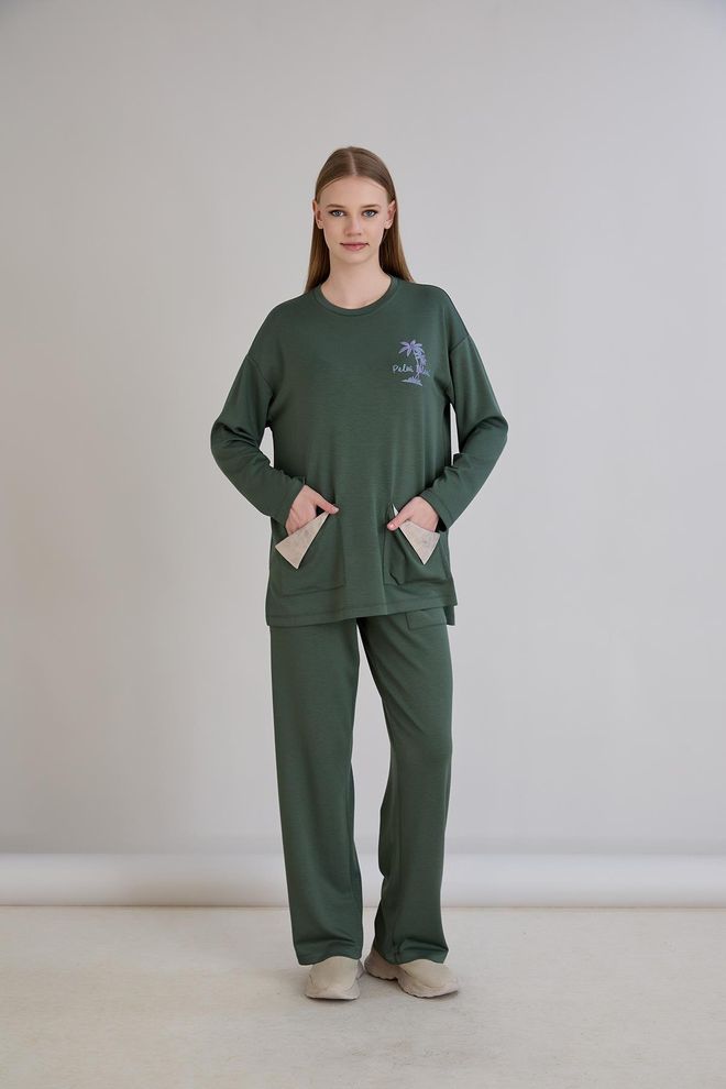 Sortie Collection Zelena Ležerno Skromno Šport Tunika Oblačila na debelo Lounge