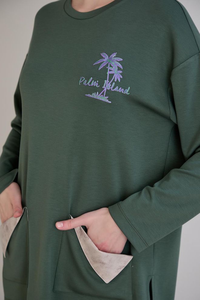 Sortie Collection Zelena Ležerno Skromno Šport Tunika Oblačila na debelo Delo