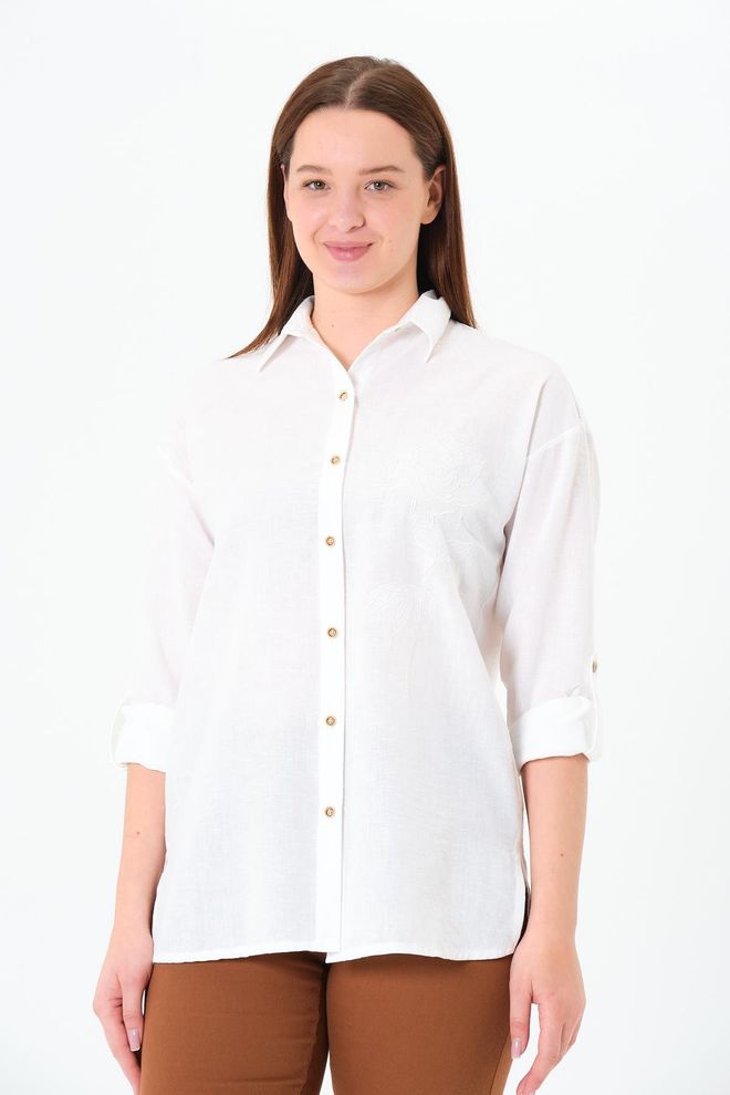 Sortie Collection Chemise Blanche Décontractée Modeste Élégante Vêtements en gros Modeste
