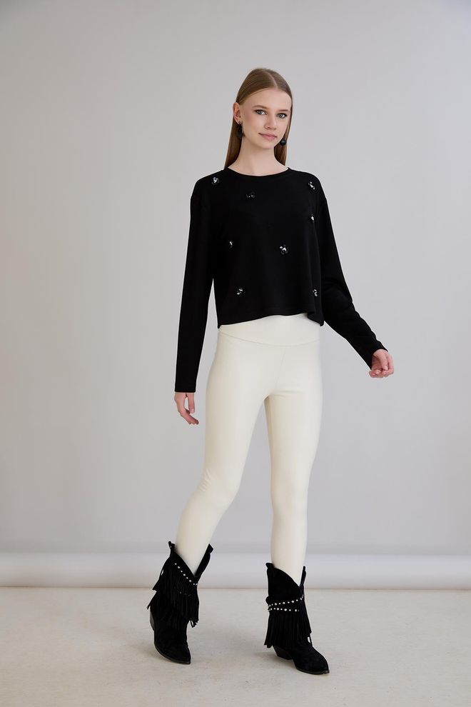 Sortie Collection Schwarze Elegante Legere Bluse Großhandelskleidung Lässig