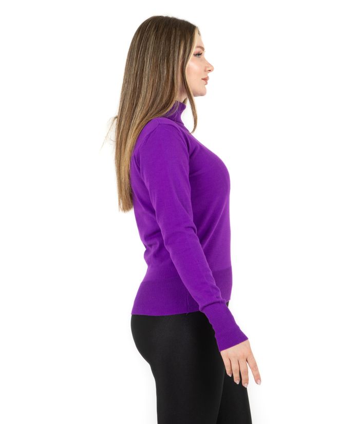 Sortie Collection Purple Sweater With Turtle Neck And Long Sleeves Wholesale Clothing Lounge