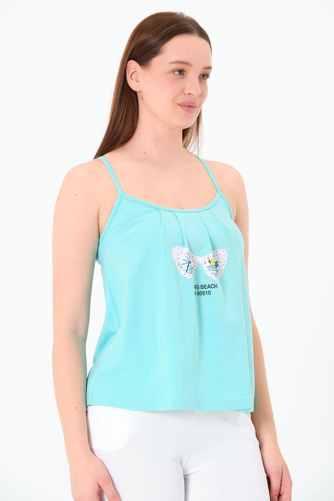 Sortie Collection Blue Tshirt Casual Sport Sleeveless Cap Sleeve Wholesale Clothing Spring
