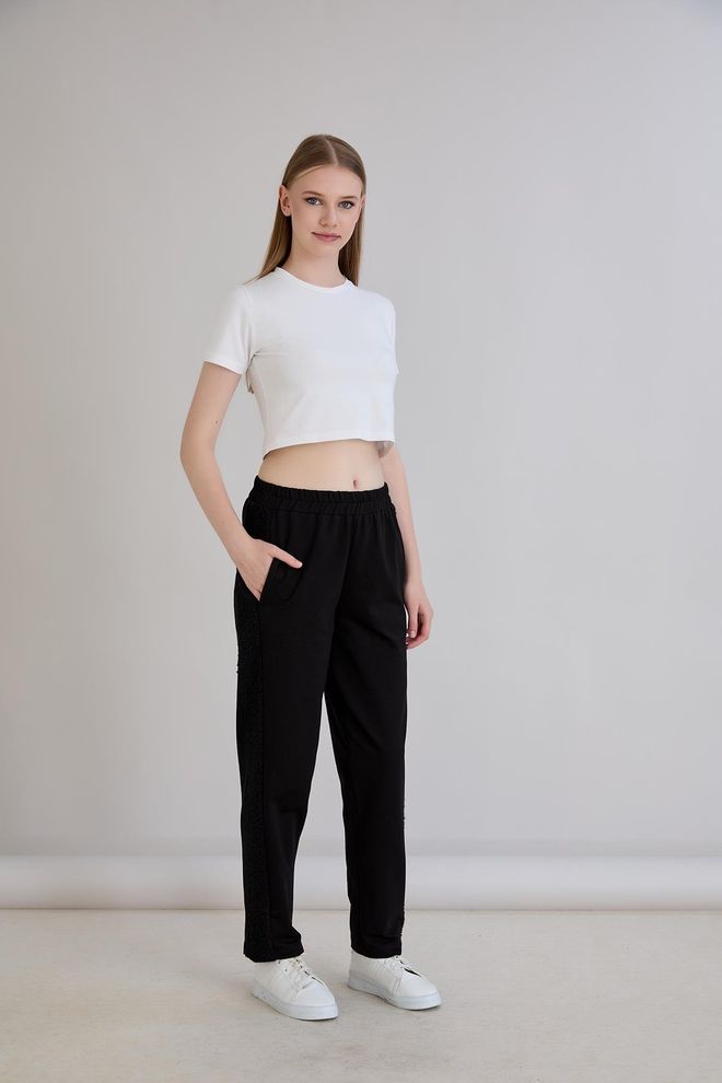 Sortie Collection Schwarz Jogginghose Jogger Lässig Sport Streetwear Großhandelskleidung Lässig