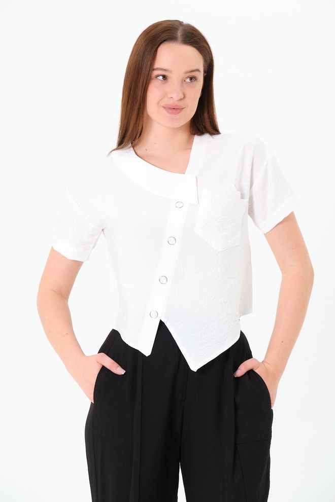 Sortie Collection Chemise Blanche Décontractée Élégante Formelle Vintage Vêtements en gros Décontracté