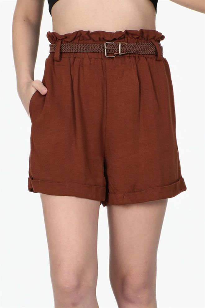 Sortie Collection Pantaloncini Marrone Vita Alta Chino Abbigliamento all'ingrosso 1