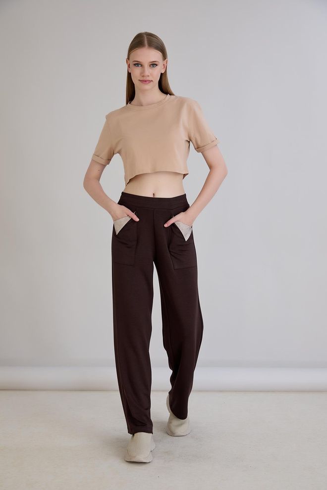 Sortie Collection Braun Lässig Sport Jogginghose Großhandelskleidung Lässig