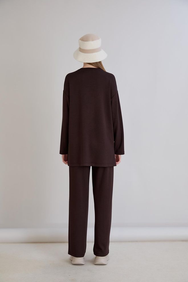 Sortie Collection Tunica Marrone Casual Taglia Forte Oversized Abbigliamento all'ingrosso 5