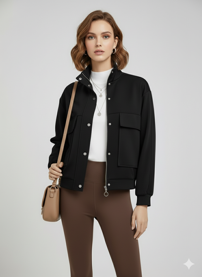 Sortie Collection Schwarz Lässig Streetwear Sport Jacke Großhandelskleidung Lässig