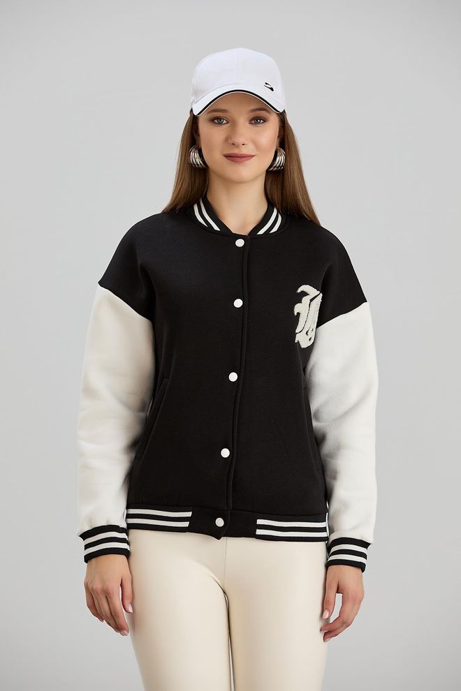 Sortie Collection Black Varsity Jacket Wholesale Clothing 1