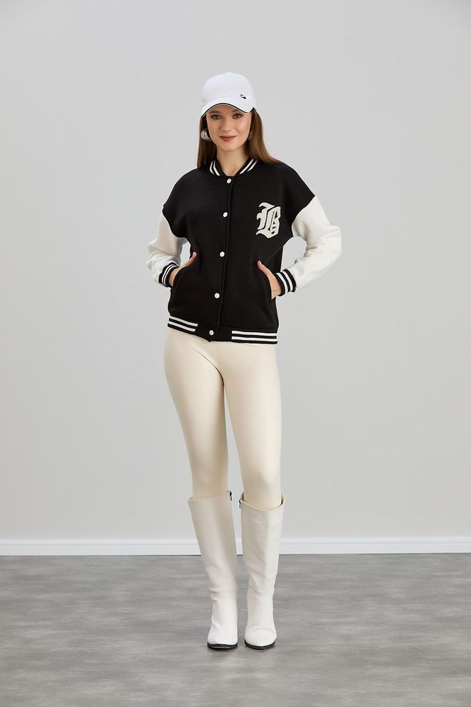Sortie Collection Black Varsity Jacket Wholesale Clothing Spring