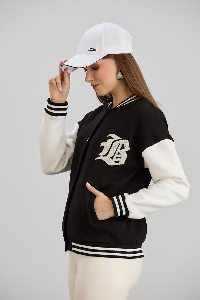 Sortie Collection Black Varsity Jacket Wholesale Clothing Sport