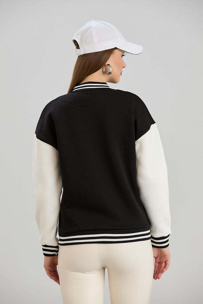 Sortie Collection Black Varsity Jacket Wholesale Clothing Streetwear