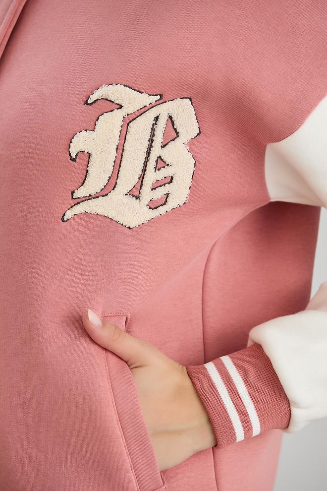 Sortie Collection Pink Varsity Jacket Wholesale Clothing Work