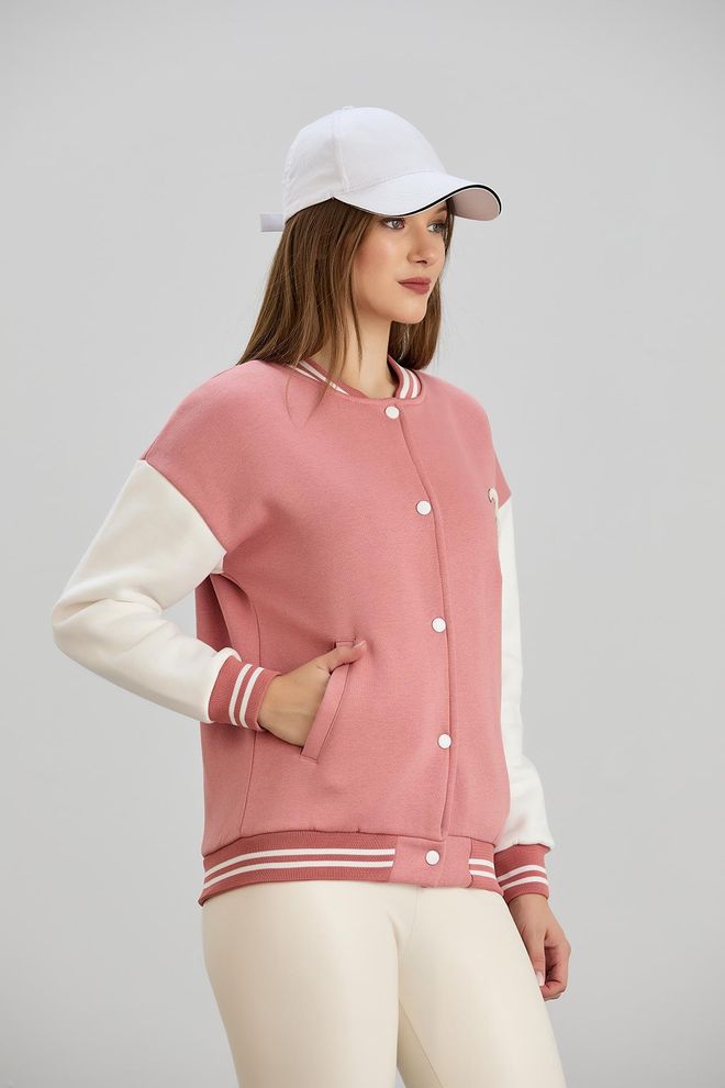 Sortie Collection Pink Varsity Jacket Wholesale Clothing Sport