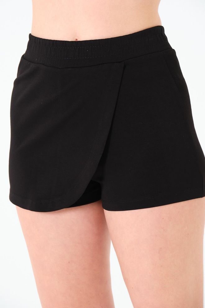 Sortie Collection Black Casual Sport Sweat Shorts High Waist Wholesale Clothing Spring