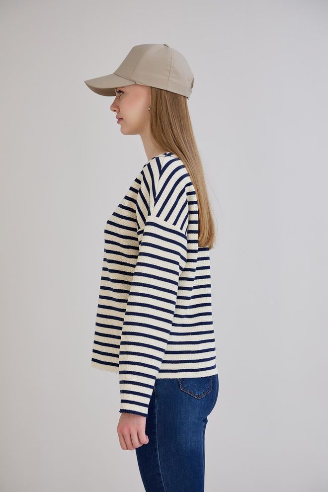 Sortie Collection Blue Striped Casual Sweater Wholesale Clothing 5