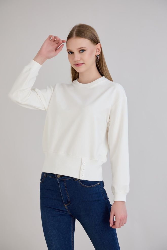 Sortie Collection Weiß Lässig Streetwear Sweatshirt Großhandelskleidung Lässig