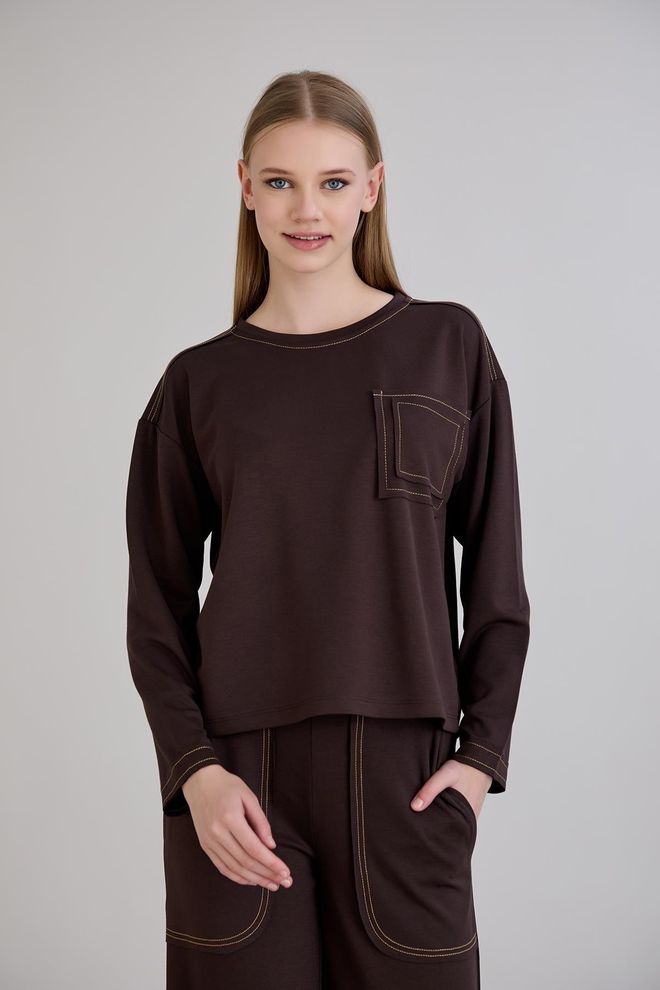 Sortie Collection Braun Sweatshirt Lässig Streetwear Sport Großhandelskleidung Lässig