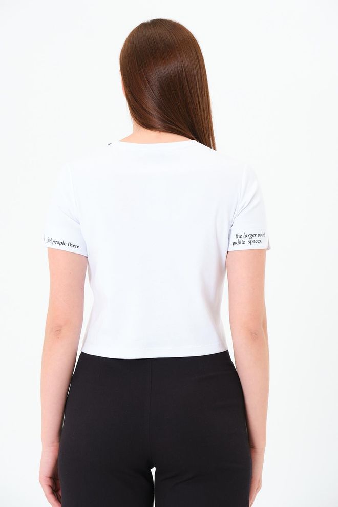 Sortie Collection White Casual Regular Fit Letter Print Tshirt Wholesale Clothing Lounge