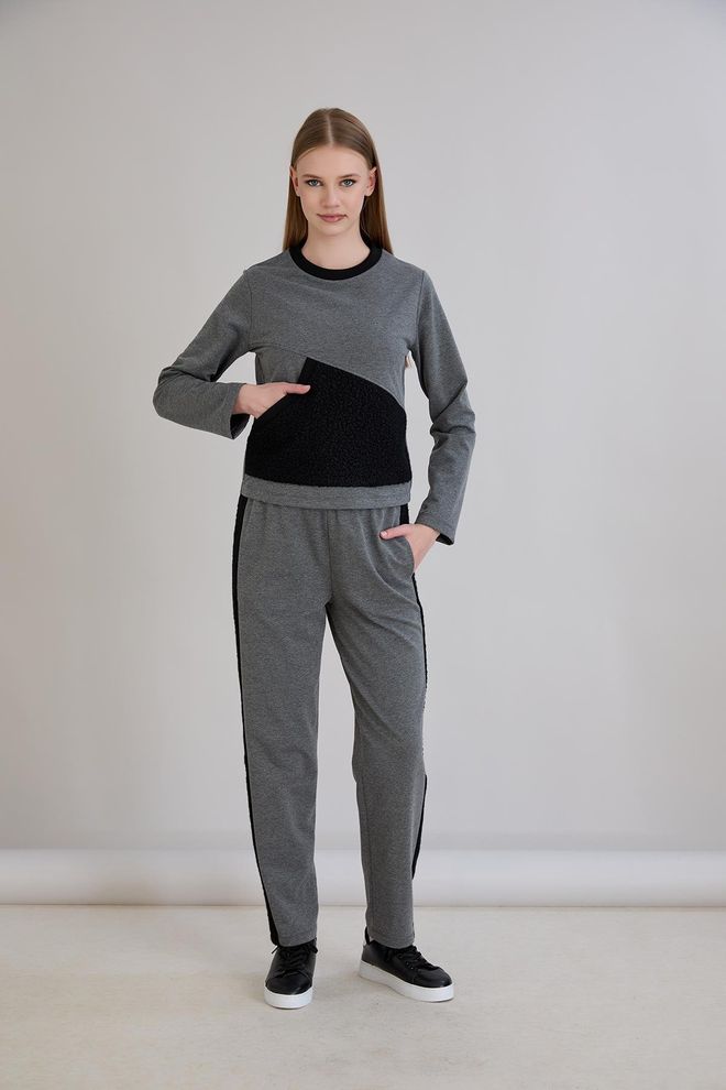 Sortie Collection Суичър Сив Небрежен Спорт Улична Мода Дрехи на едро 1