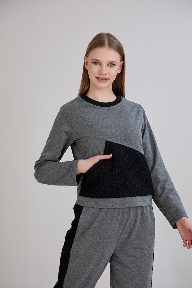 Sortie Collection Суичър Сив Небрежен Спорт Улична Мода Дрехи на едро Свободно време